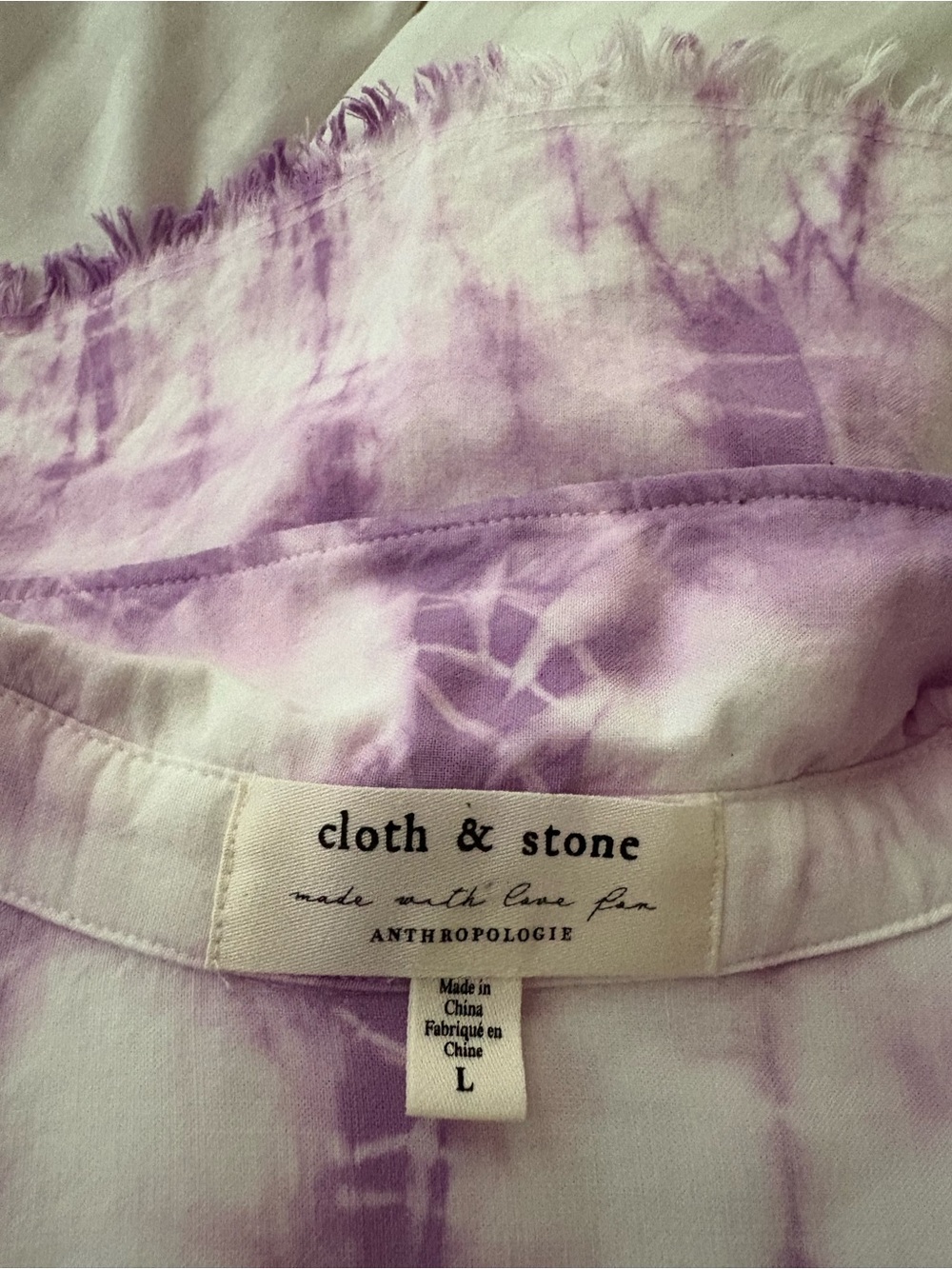 cloth & stone Anthropology Lilac & White Tie-Dye Button-Down Shirt - Women - Picture 4 of 7